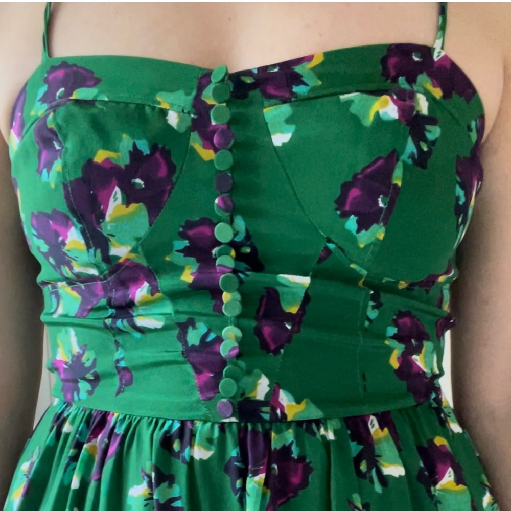 Greylin Bustier Silk Floral Slip Dress - Picture 7 of 12